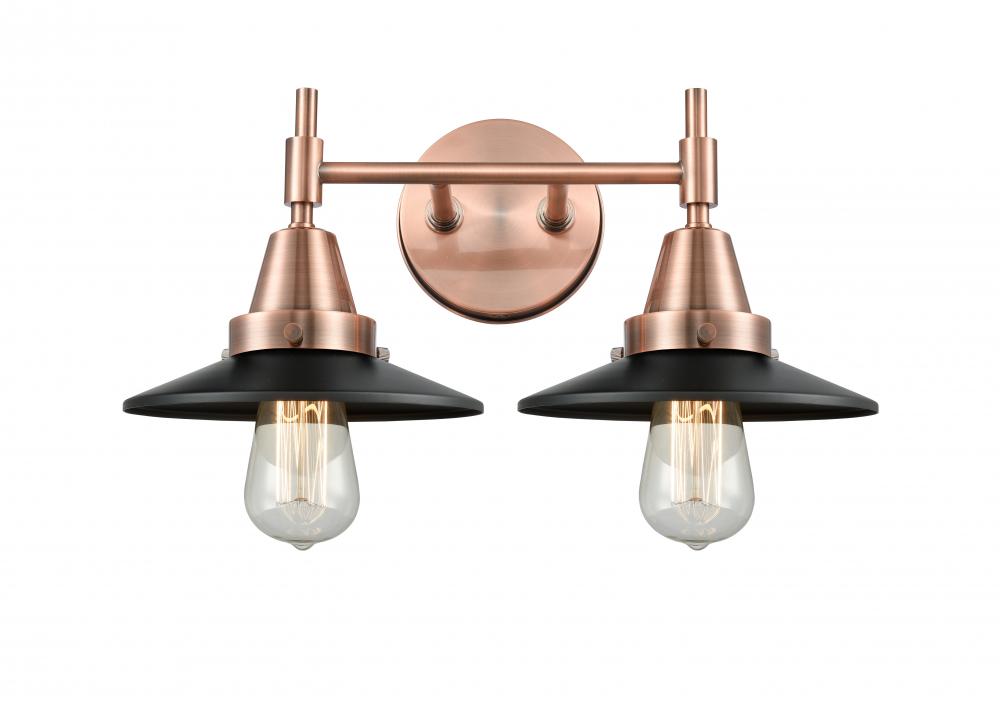 Railroad - 2 Light - 17 inch - Antique Copper - Bath Vanity Light