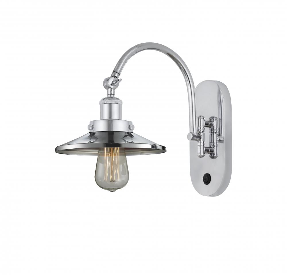 Railroad - 1 Light - 8 inch - Polished Chrome - Adjustable Swing Arm
